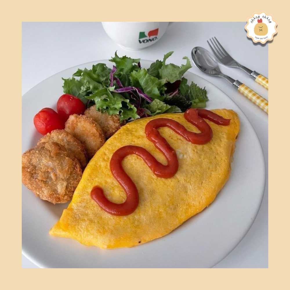 Omurice trứng cuộn